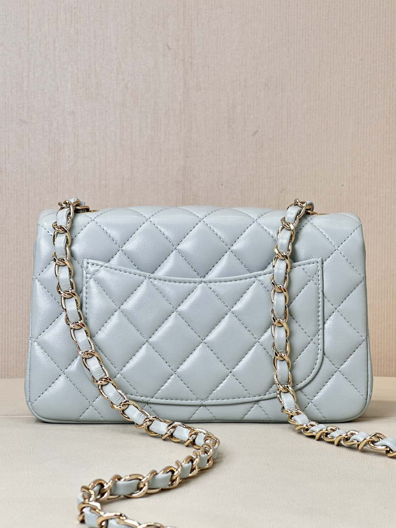 Chanel A69900 Mini Flap Bag Lambskin Light Blue AS1116