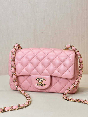 Chanel A69900 Mini Flap Bag Lambskin light Pink AS1116 - Default Title - View 1