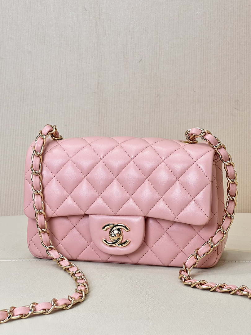 Chanel A69900 Mini Flap Bag Lambskin light Pink AS1116 - Default Title - View 1