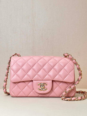 Chanel A69900 Mini Flap Bag Lambskin light Pink AS1116 - Default Title - View 4