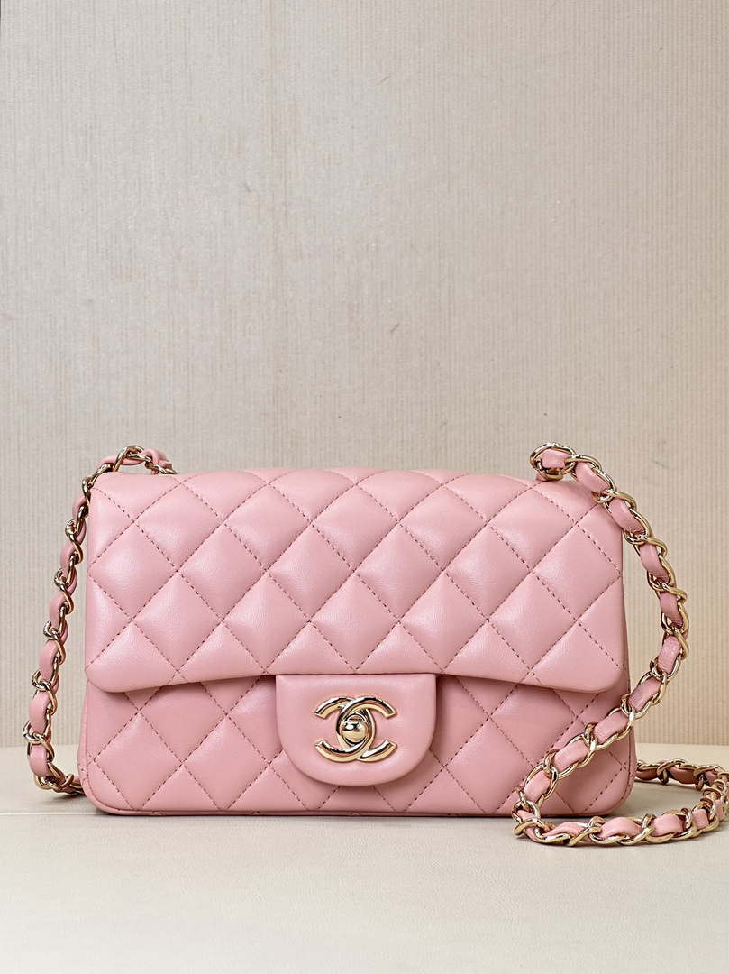 Chanel A69900 Mini Flap Bag Lambskin light Pink AS1116