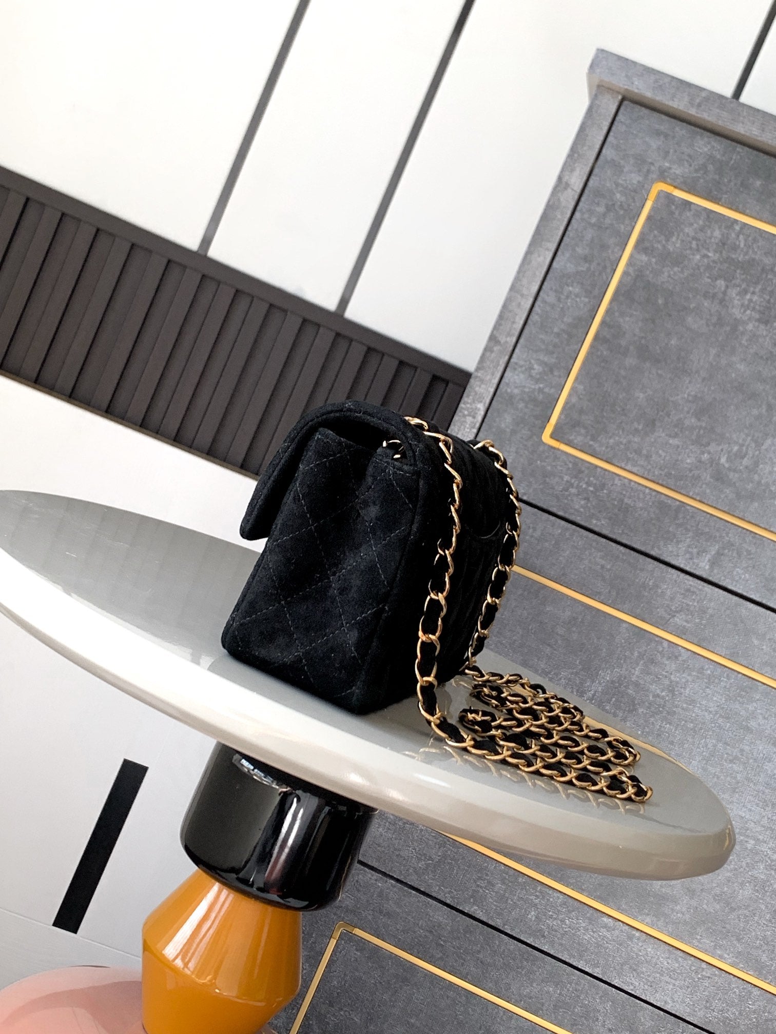Chanel A69900 Mini Flap Bag Suede leather AS1116 Black