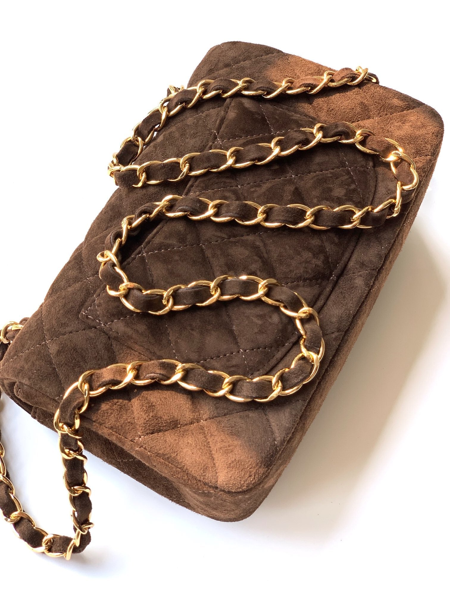 Chanel A69900 Mini Flap Bag Suede leather AS1116 Dark Brown - Default Title - View 7