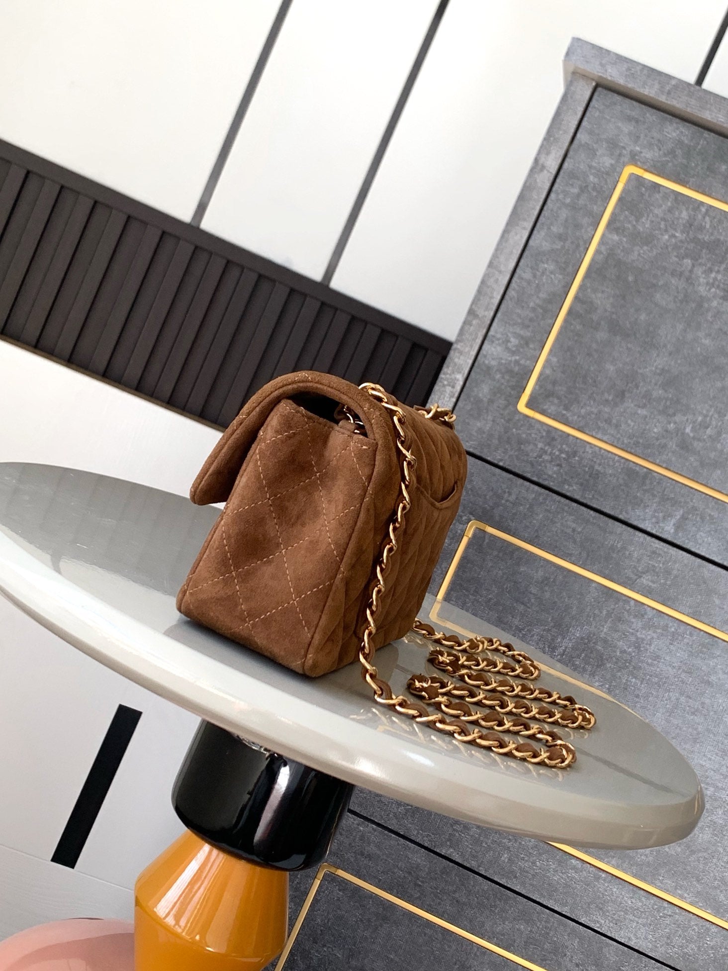 Chanel A69900 Mini Flap Bag Suede leather AS1116 Tan