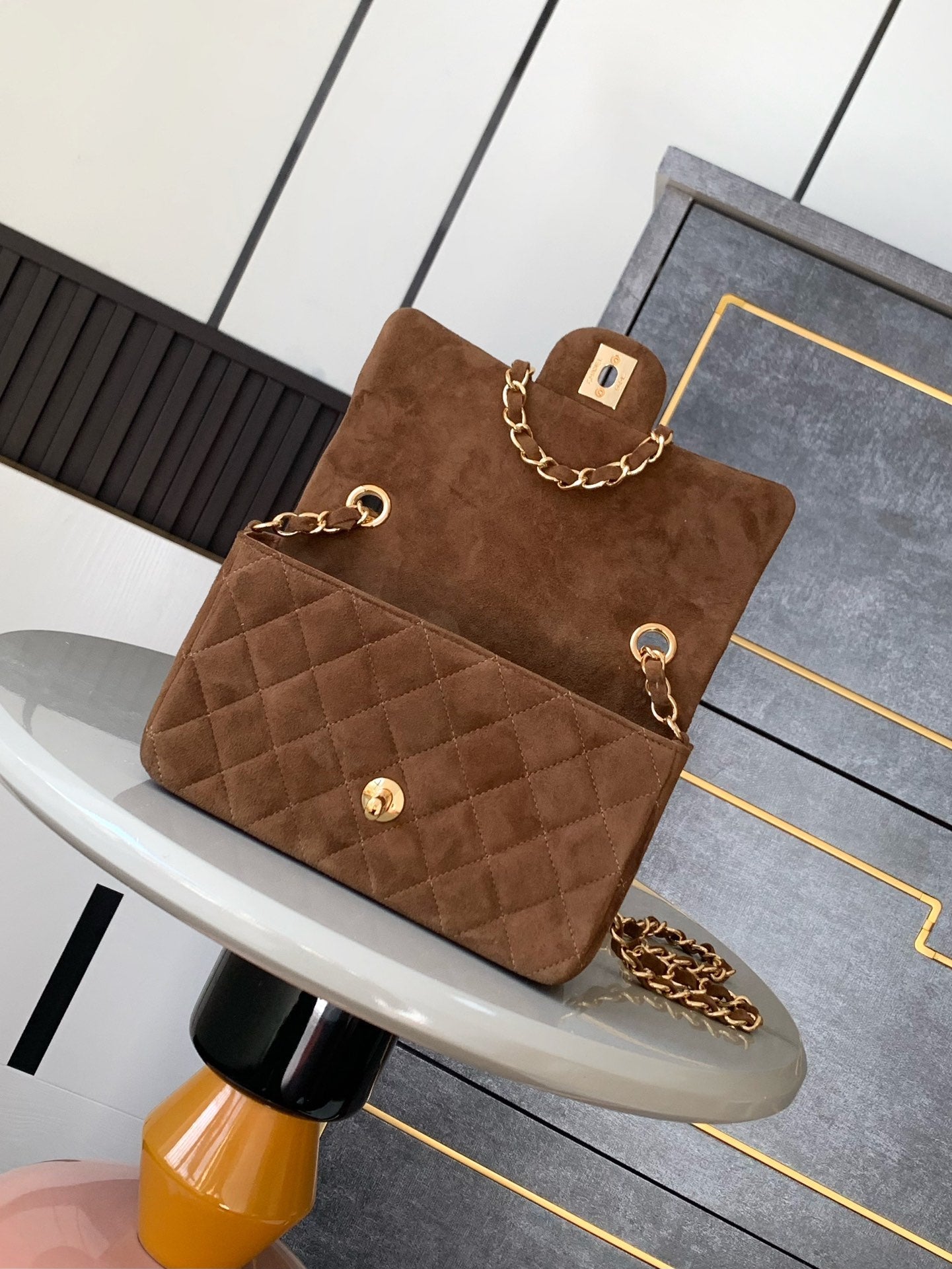 Chanel A69900 Mini Flap Bag Suede leather AS1116 Tan