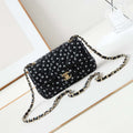 Chanel A69900 Mini Flap Black Lambskin Printed AS1116 with White CC logo - Default Title - View 1