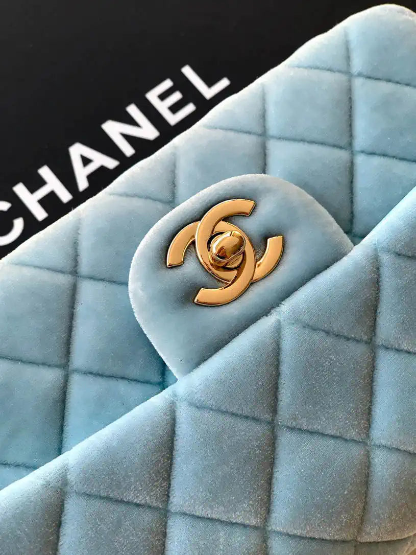 Chanel A69900 Mini Flap Blue Velvet CF AS1116