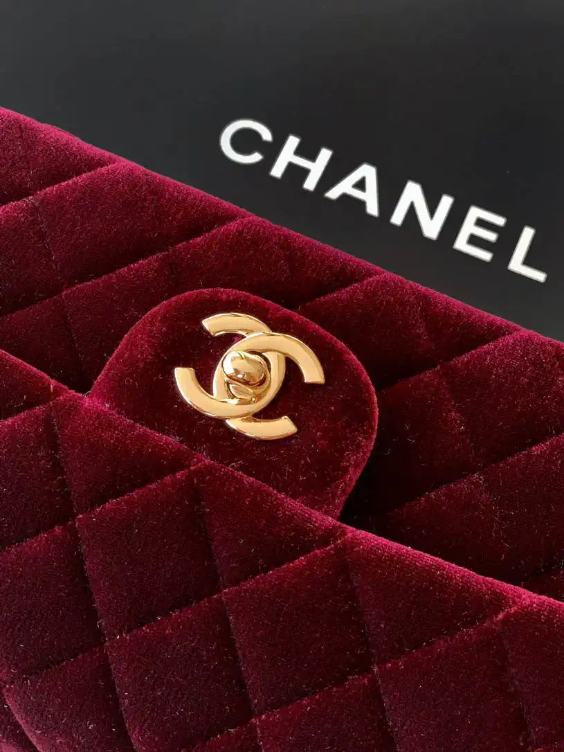 Chanel A69900 Mini Flap Dark Red Velvet CF AS1116