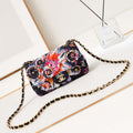 Chanel A69900 Mini Flap Printed Fabric & Gold Metal AS1116  Black & Multicolour - Default Title - View 1