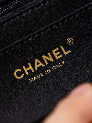 Chanel A69900 Mini Flap Printed Fabric & Gold Metal AS1116  Black & Multicolour - Default Title - View 8