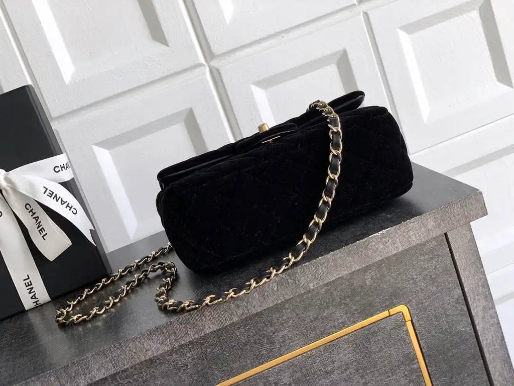 Chanel A69900 Mini Flap Black Velvet CF AS1116