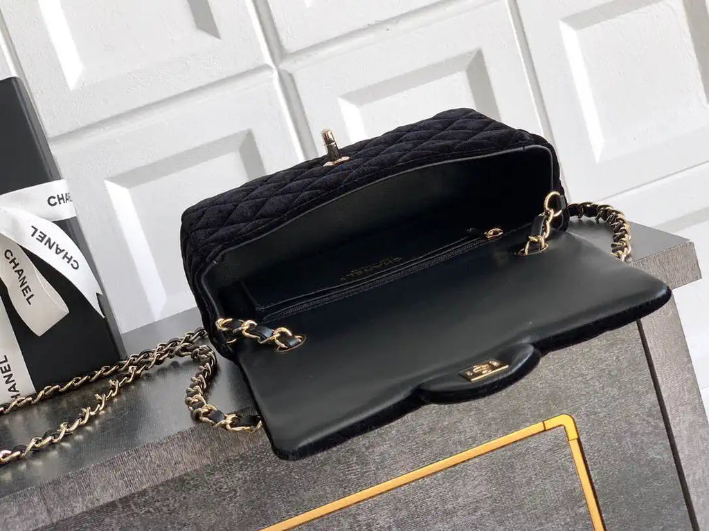 Chanel A69900 Mini Flap Black Velvet CF AS1116