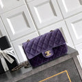 Chanel A69900 Mini Flap Purple Velvet CF AS1116