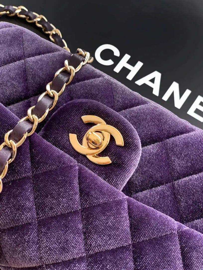 Chanel A69900 Mini Flap Purple Velvet CF AS1116