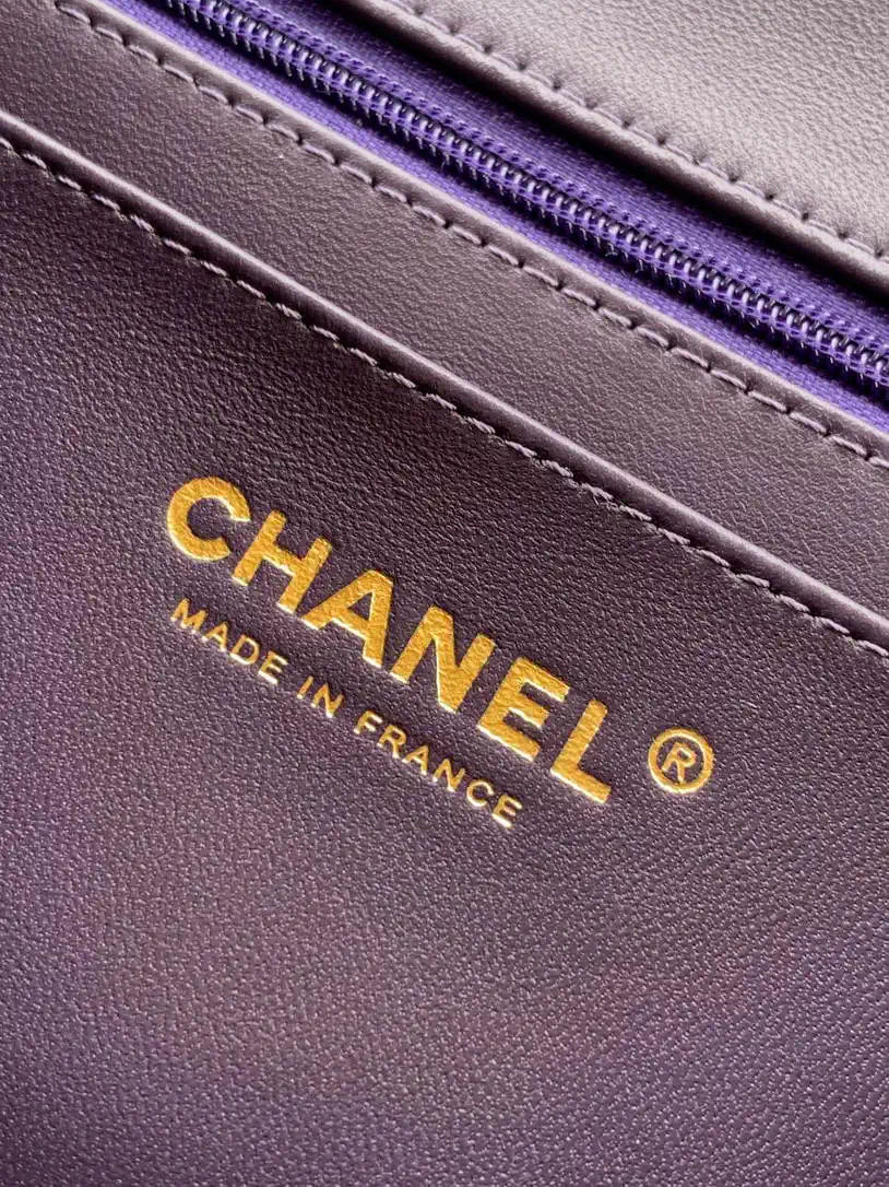 Chanel A69900 Mini Flap Purple Velvet CF AS1116