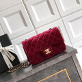 Chanel A69900 Mini Flap Wine Red Velvet CF AS1116