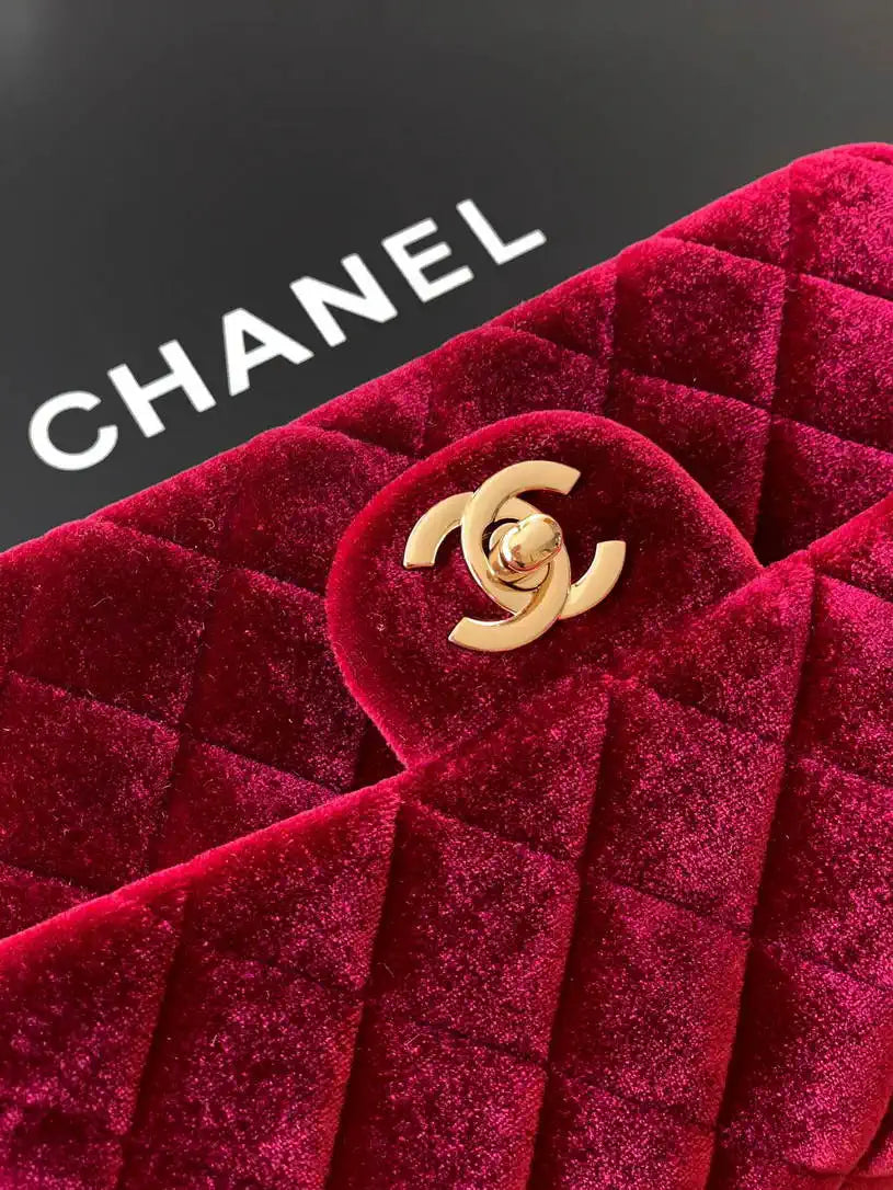 Chanel A69900 Mini Flap Wine Red Velvet CF AS1116