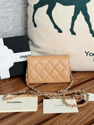 Chanel A81081 Wallet on Chain Shiny Calfskin Apricot - Default Title - View 2