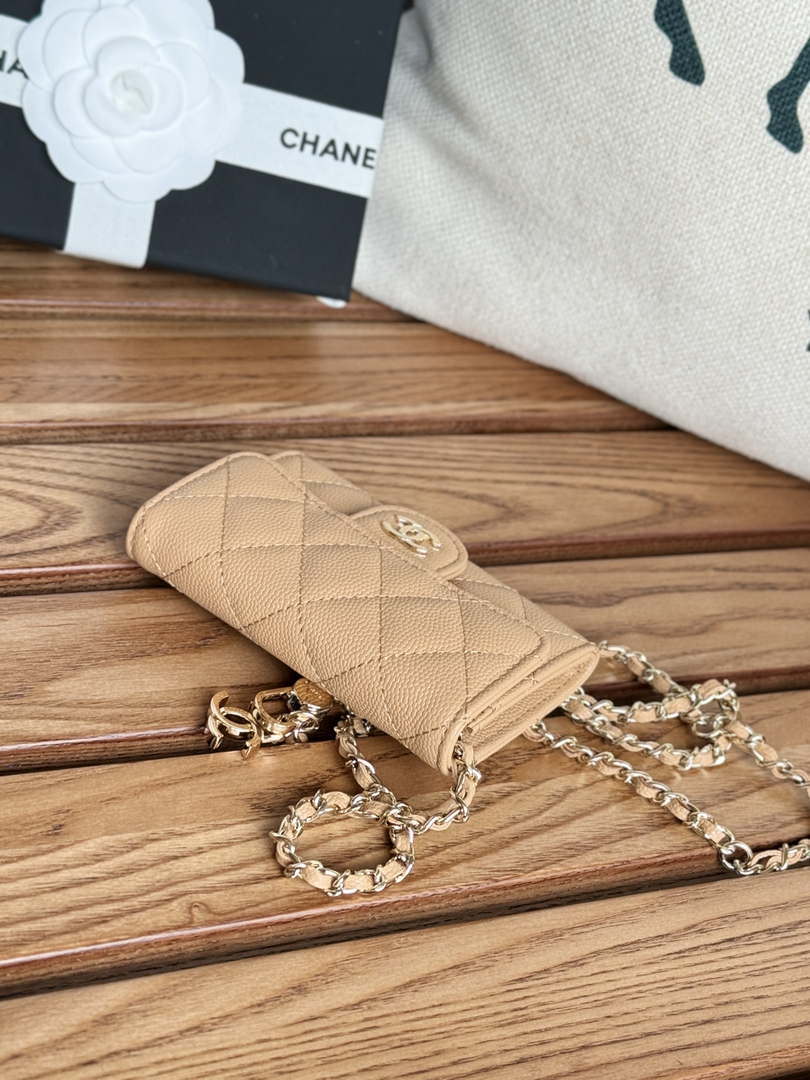 Chanel A81081 Wallet on Chain Shiny Calfskin Apricot - Default Title - View 4