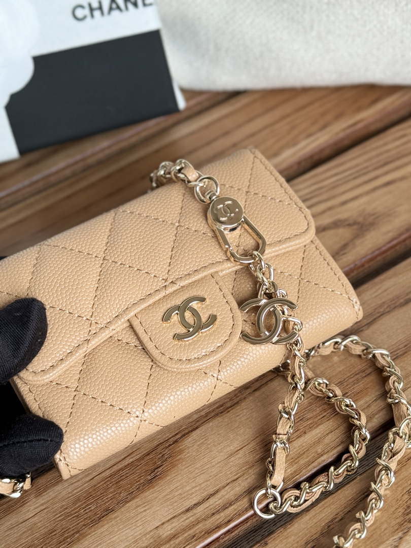 Chanel A81081 Wallet on Chain Shiny Calfskin Apricot - Default Title - View 5