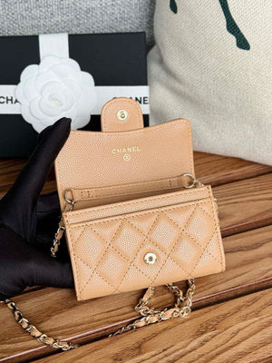 Chanel A81081 Wallet on Chain Shiny Calfskin Apricot - Default Title - View 6