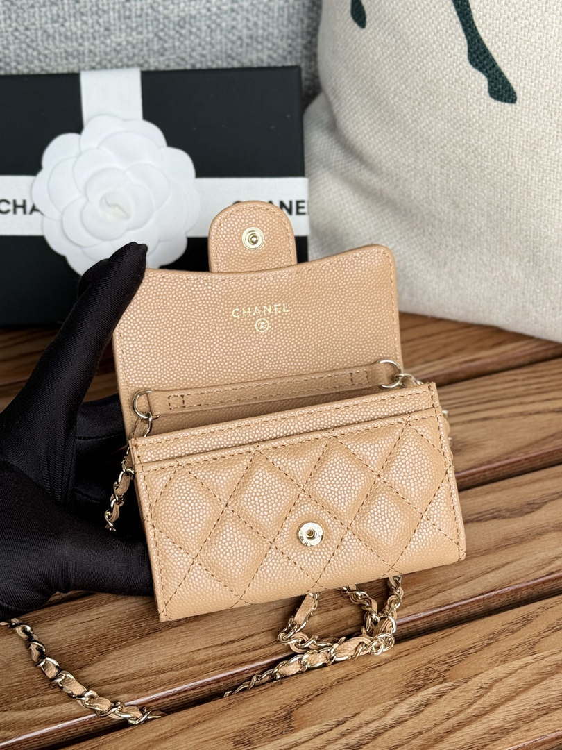 Chanel A81081 Wallet on Chain Shiny Calfskin Apricot - Default Title - View 6