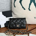 Chanel A81081 Wallet on Chain Shiny Calfskin Black Big ball - Gold - View 1