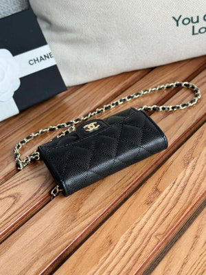 Chanel A81081 Wallet on Chain Shiny Calfskin Black small ball - Gold - View 13