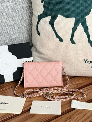 Chanel A81081 Wallet on Chain Shiny Calfskin Pink - Default Title - View 2