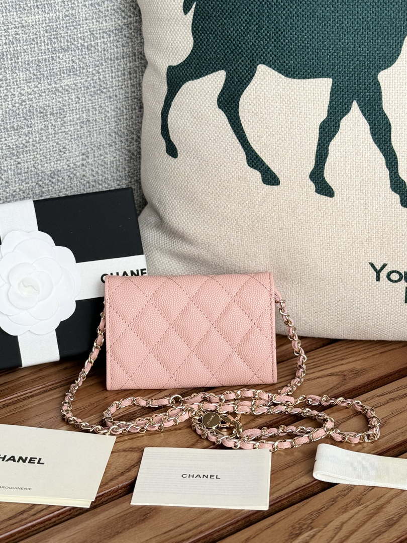 Chanel A81081 Wallet on Chain Shiny Calfskin Pink - Default Title - View 2