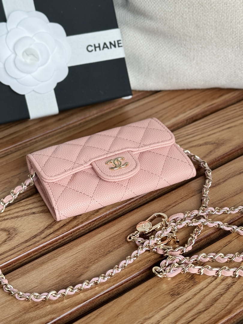 Chanel A81081 Wallet on Chain Shiny Calfskin Pink - Default Title - View 3