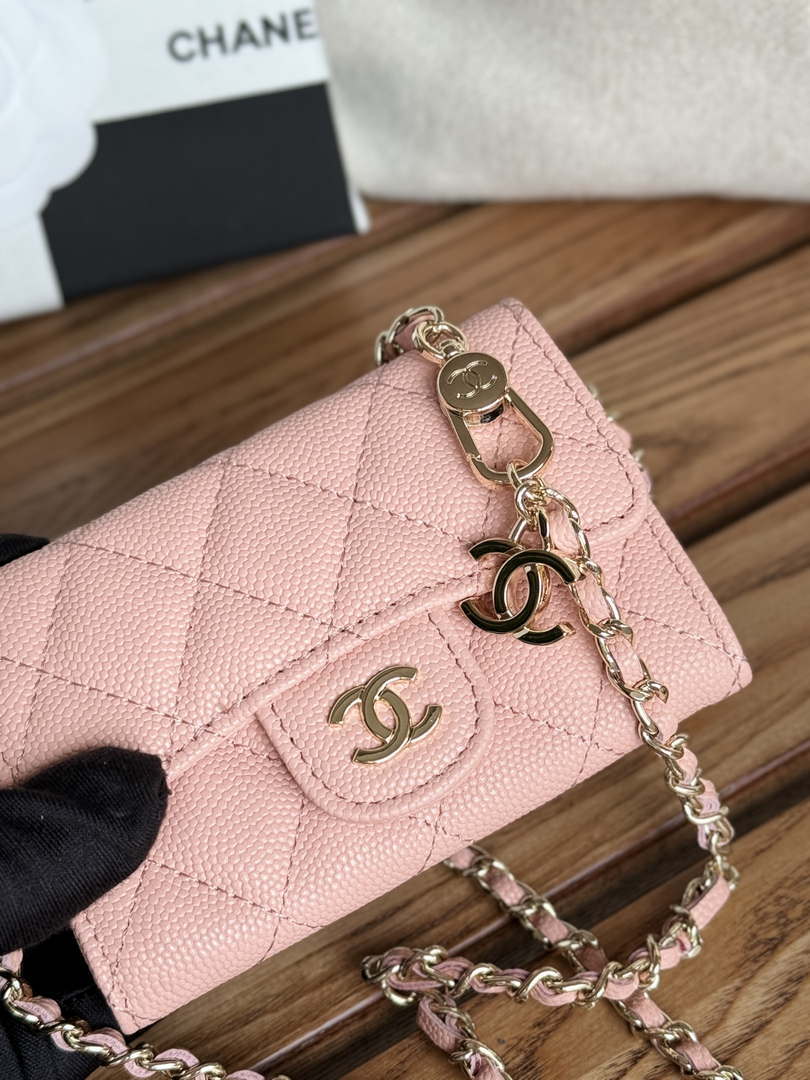 Chanel A81081 Wallet on Chain Shiny Calfskin Pink - Default Title - View 5