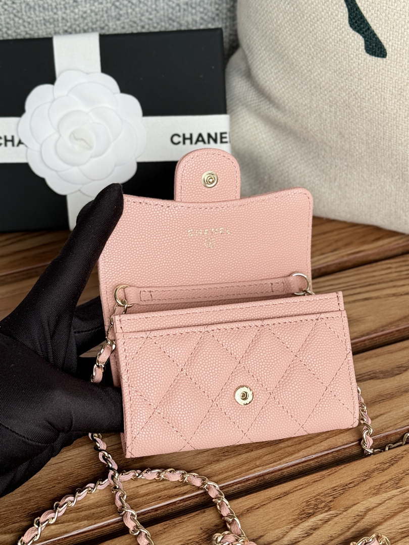 Chanel A81081 Wallet on Chain Shiny Calfskin Pink - Default Title - View 6