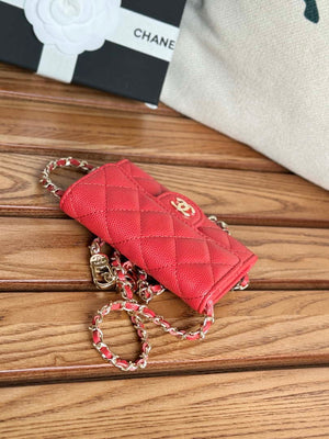 Chanel A81081 Wallet on Chain Shiny Calfskin Red - Default Title - View 4