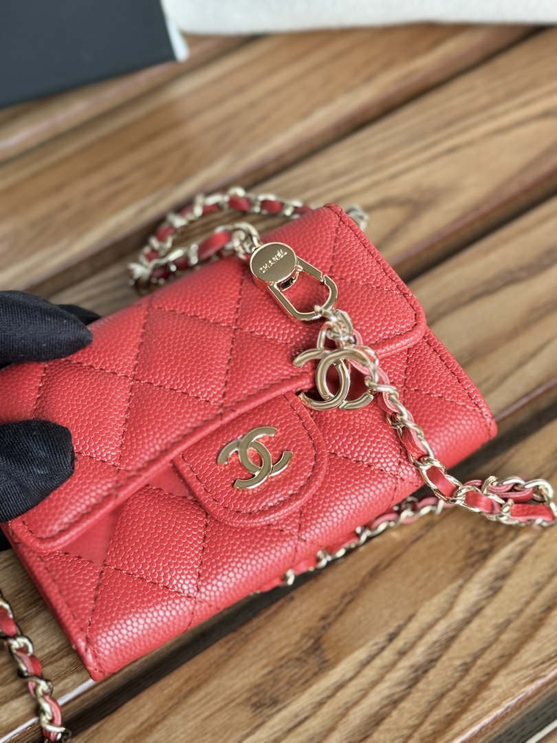 Chanel A81081 Wallet on Chain Shiny Calfskin Red - Default Title - View 5