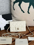 Chanel A81081 Wallet on Chain Shiny Calfskin White