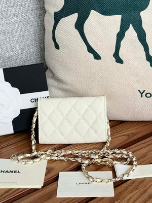 Chanel A81081 Wallet on Chain Shiny Calfskin White - Default Title - View 2