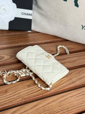 Chanel A81081 Wallet on Chain Shiny Calfskin White - Default Title - View 4
