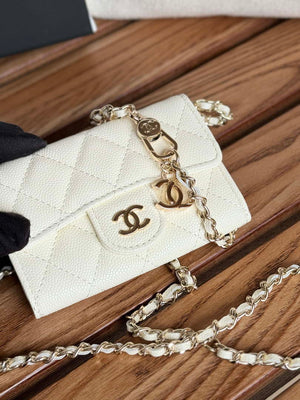 Chanel A81081 Wallet on Chain Shiny Calfskin White - Default Title - View 5