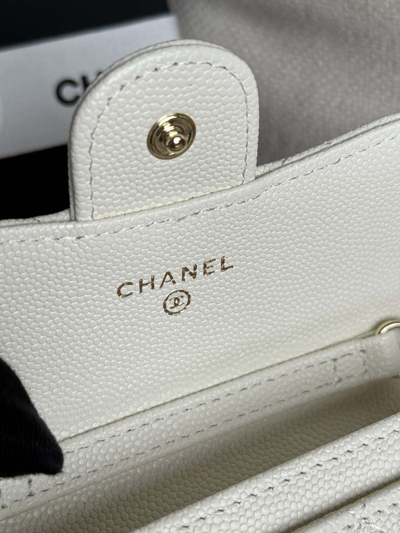 Chanel A81081 Wallet on Chain Shiny Calfskin White
