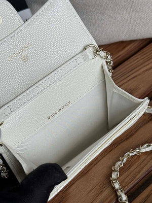 Chanel A81081 Wallet on Chain Shiny Calfskin White - Default Title - View 8