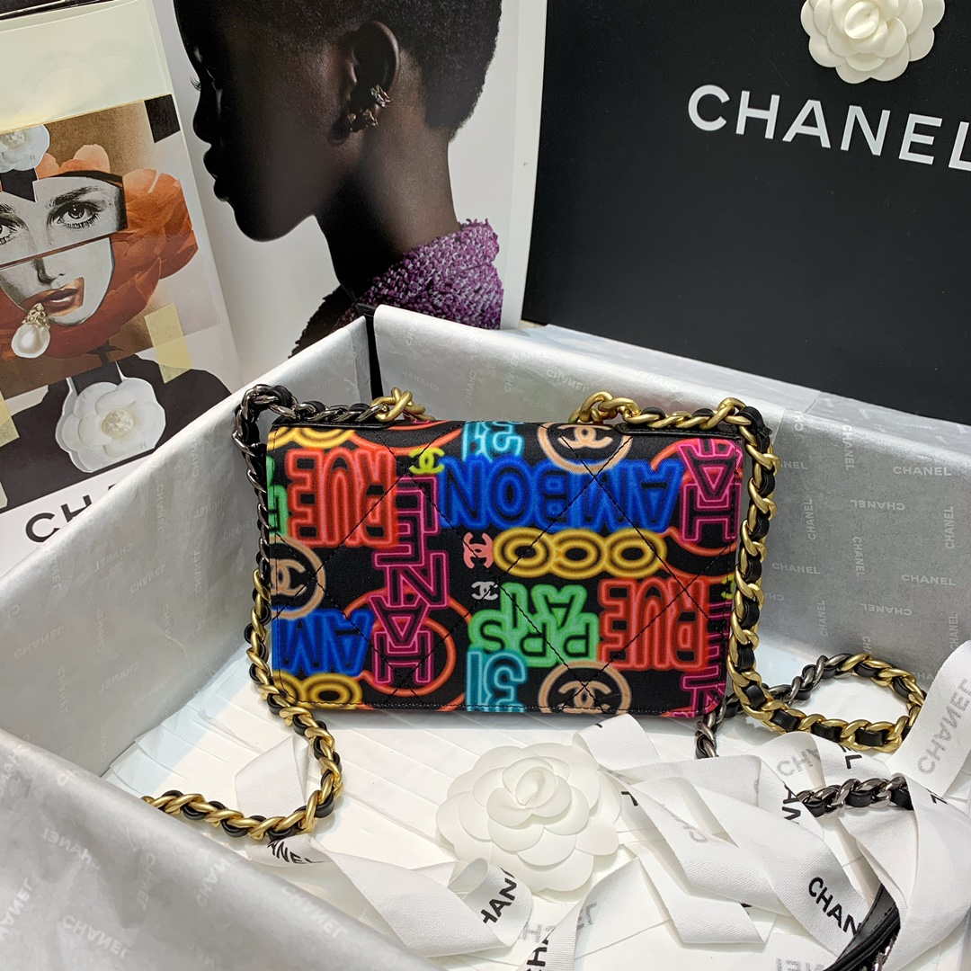 Chanel A81092 Chain Handbag Flap Graffiti Print Vintage multicolor gold - Default Title - View 2