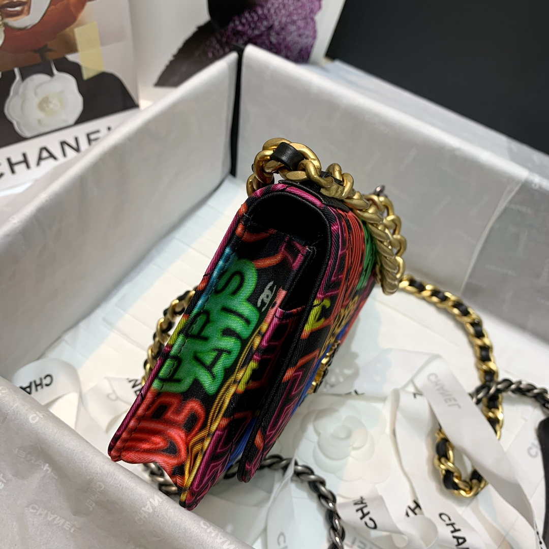 Chanel A81092 Chain Handbag Flap Graffiti Print Vintage multicolor gold