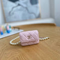 Chanel A81181 22 Spring/Summer Pearl chain belt bag pink - Default Title - View 1