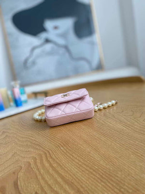 Chanel A81181 22 Spring/Summer Pearl chain belt bag pink - Default Title - View 4