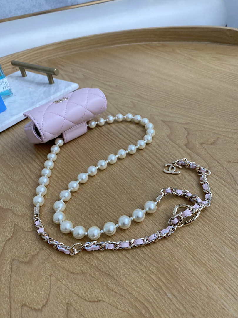 Chanel A81181 22 Spring/Summer Pearl chain belt bag pink - Default Title - View 7