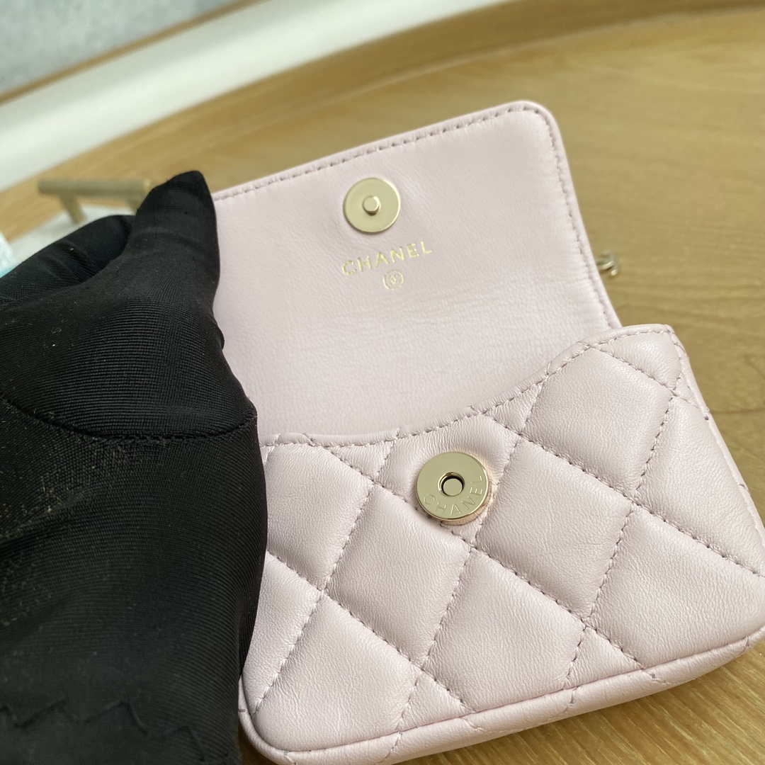 Chanel A81181 22 Spring/Summer Pearl chain belt bag pink - Default Title - View 9