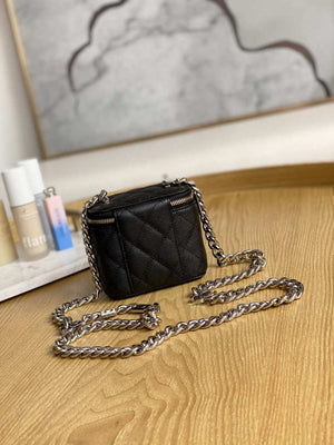 Chanel A81193 Mini Vanity with chain Calfskin Sliver Balck - Default Title - View 2