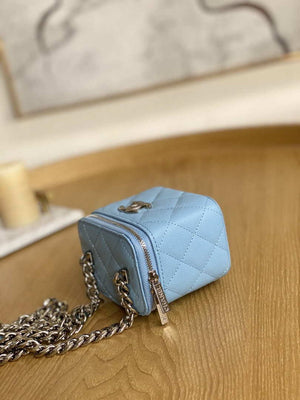 Chanel A81193 Mini Vanity with chain Calfskin Slivery Pink - Default Title - View 5