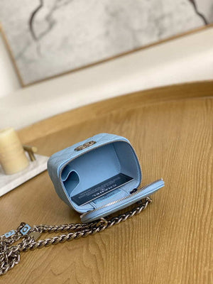 Chanel A81193 Mini Vanity with chain Calfskin Slivery Pink - Default Title - View 8
